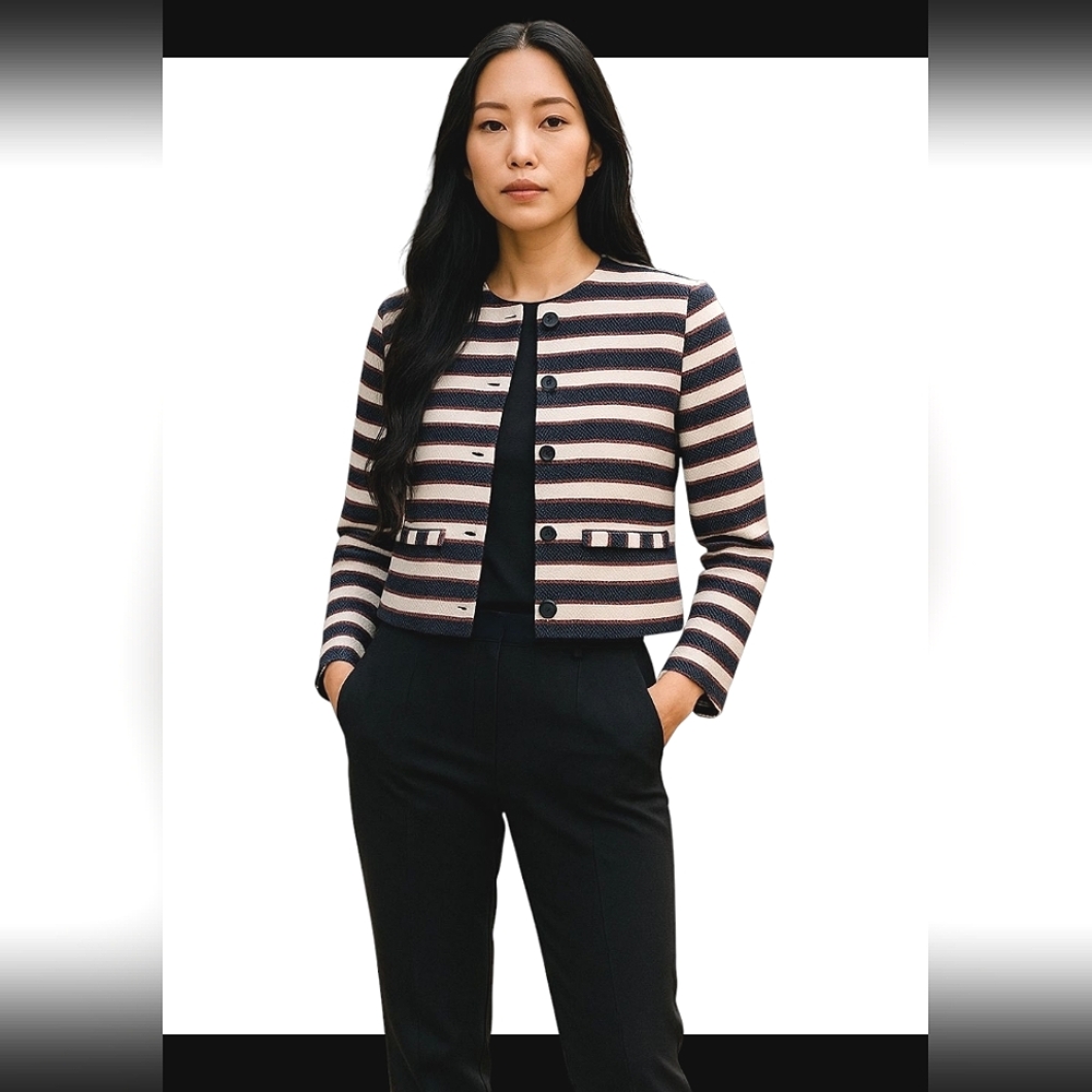❤️ Banana Republic Striped Tweed crop blaze